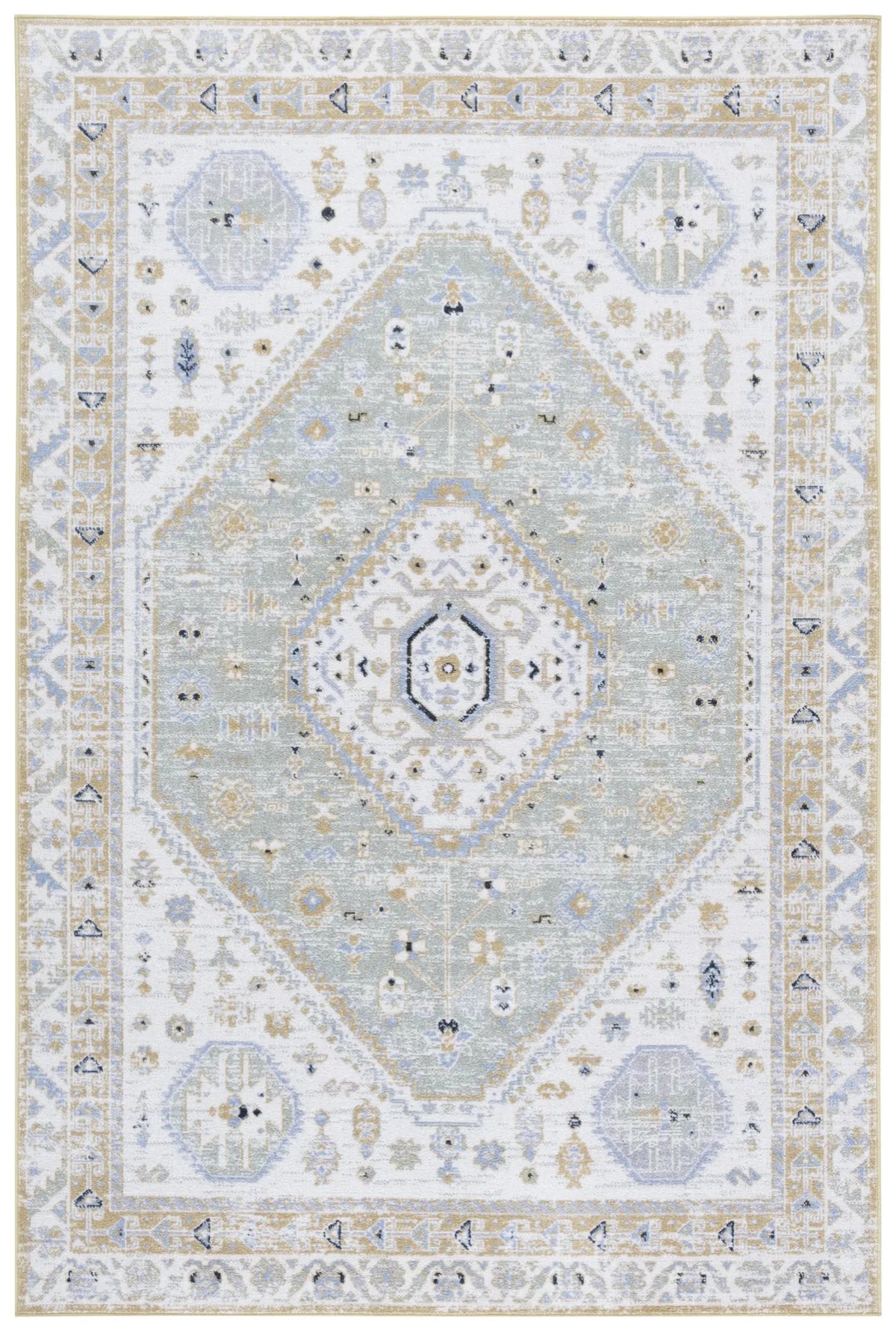 Safavieh Bayside 4'-0" x 6'-0" Rug in Gold / Green