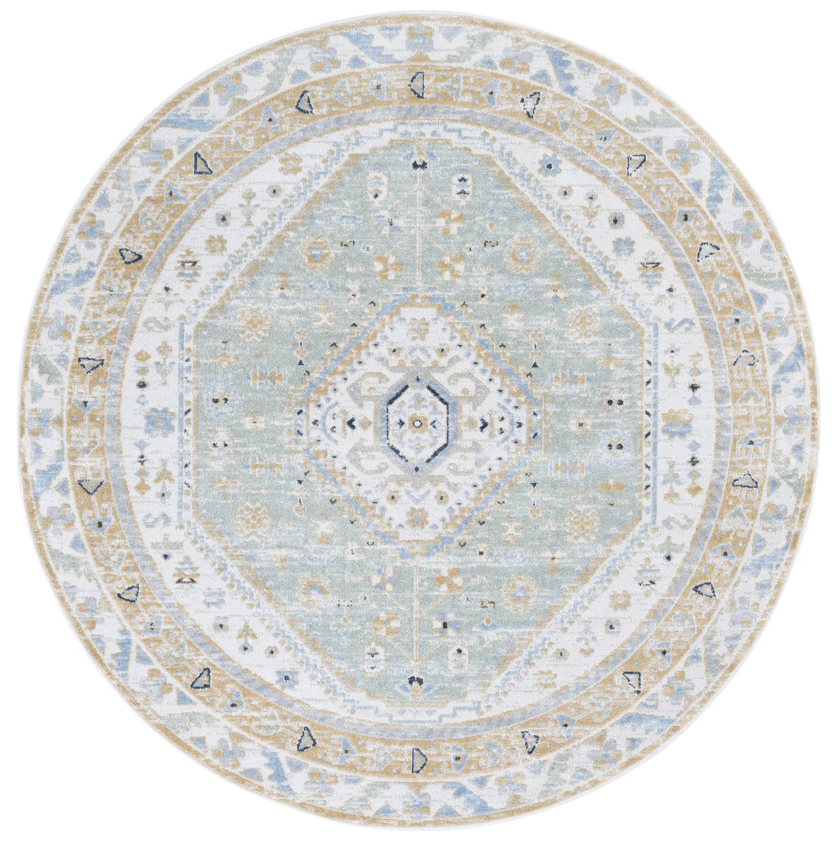 Safavieh Bayside 6'-7" x 6'-7" Rug in Gold / Green