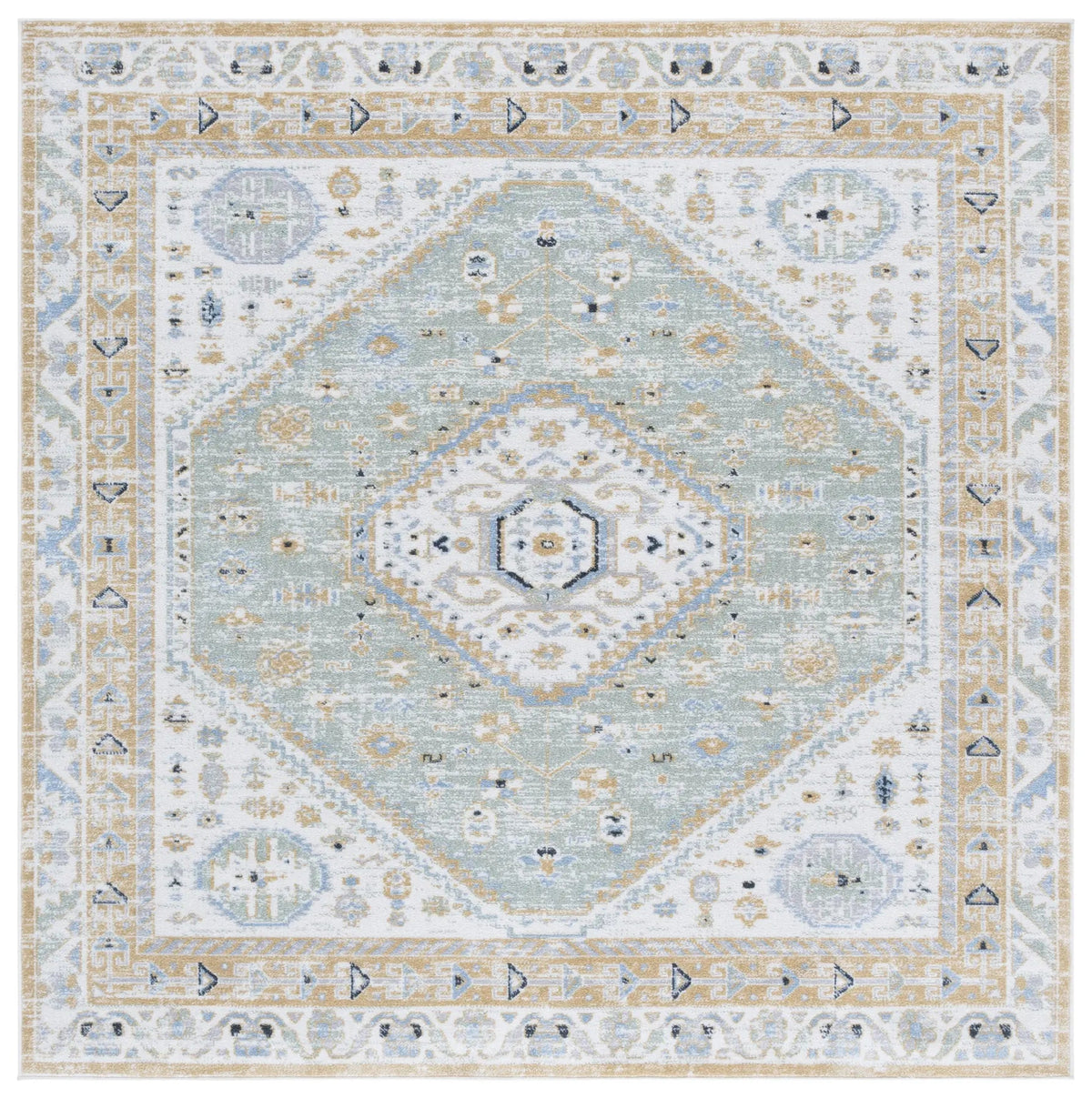 Safavieh Bayside 6'-7" x 6'-7" Rug in Gold / Green