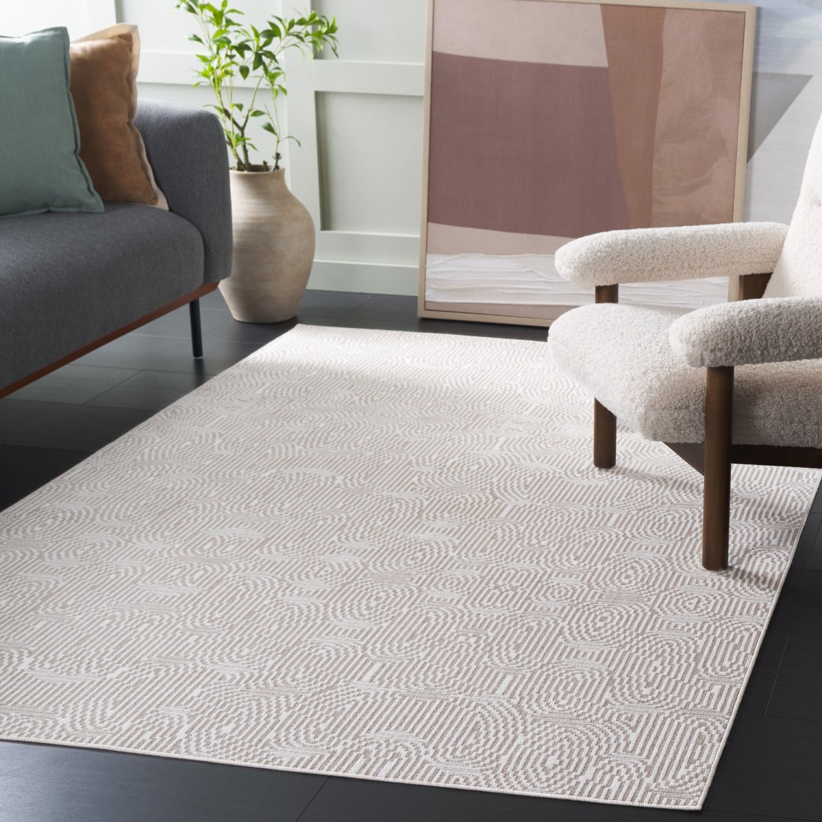 Safavieh Bayside Bay136T Ivory/Light Brown Rug.