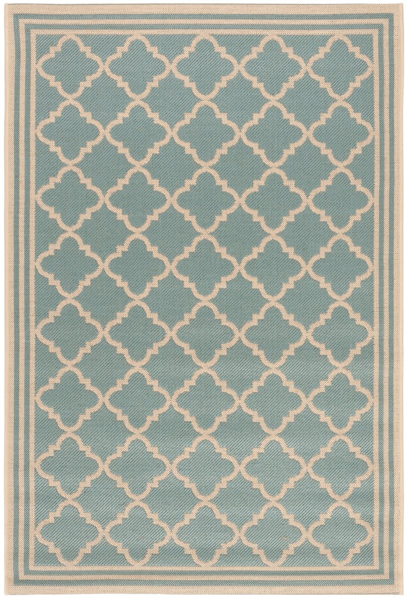Safavieh Beach House Bhs121K Aqua/Cream Rugs.