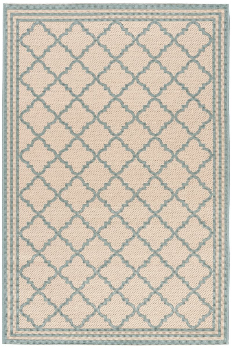 Safavieh Beach House Bhs121L Cream/Aqua Rugs.
