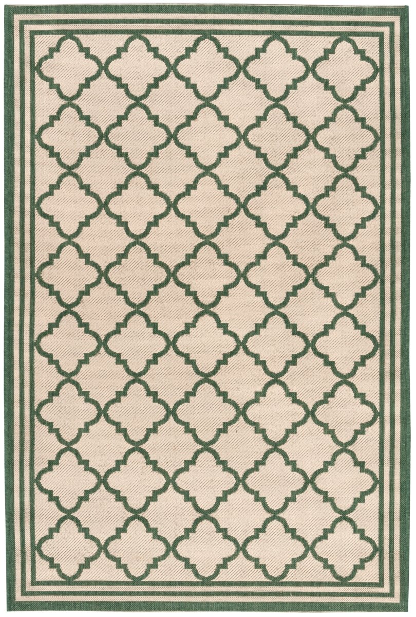 Safavieh Beach House Bhs121W Cream/Green Rug.