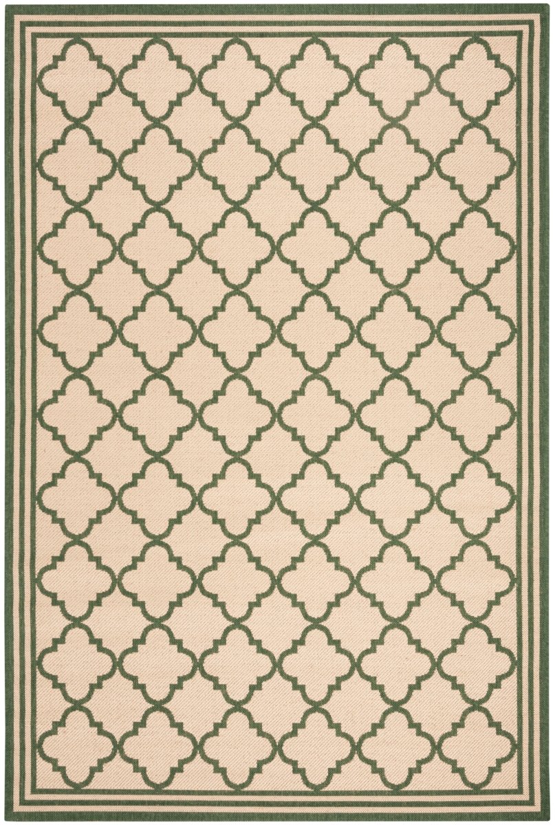 Safavieh Beach House Bhs121W Cream/Green Rug.
