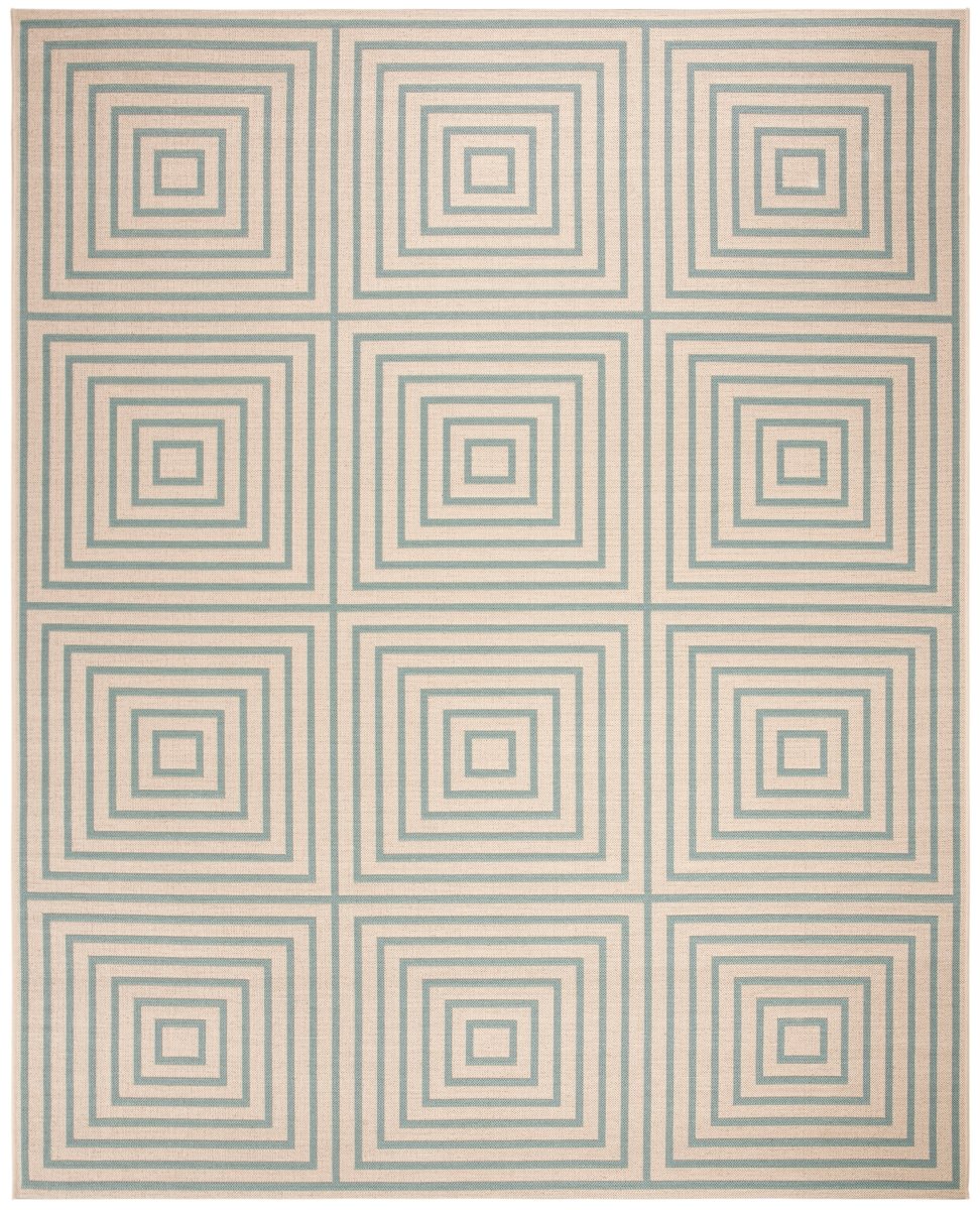 Safavieh Beach House Bhs123L Cream/Aqua Rugs.
