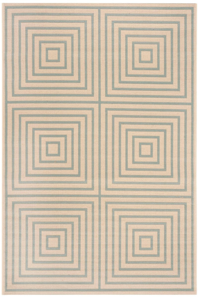 Safavieh Beach House Bhs123L Cream/Aqua Rugs.