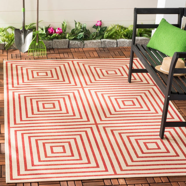 Safavieh Beach House Bhs123Q Red/Creme Rugs.