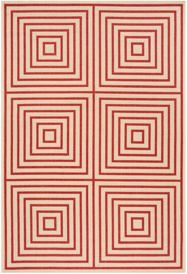 Safavieh Beach House Bhs123Q Red/Creme Rugs.