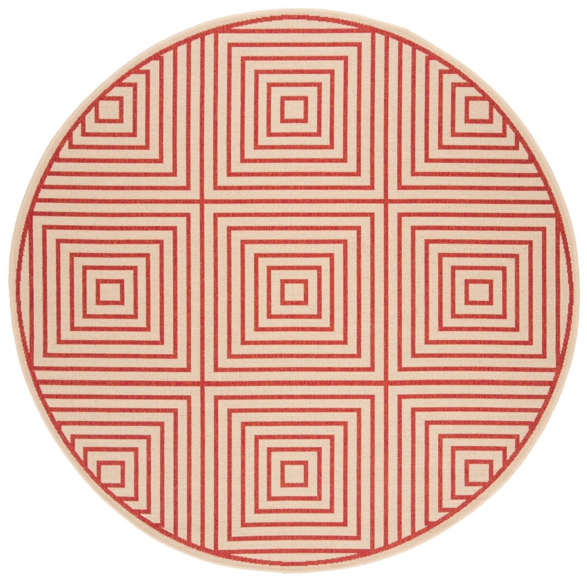 Safavieh Beach House Bhs123Q Red/Creme Rugs.