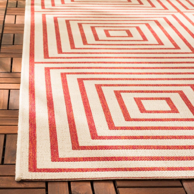 Safavieh Beach House Bhs123Q Red/Creme Rugs.