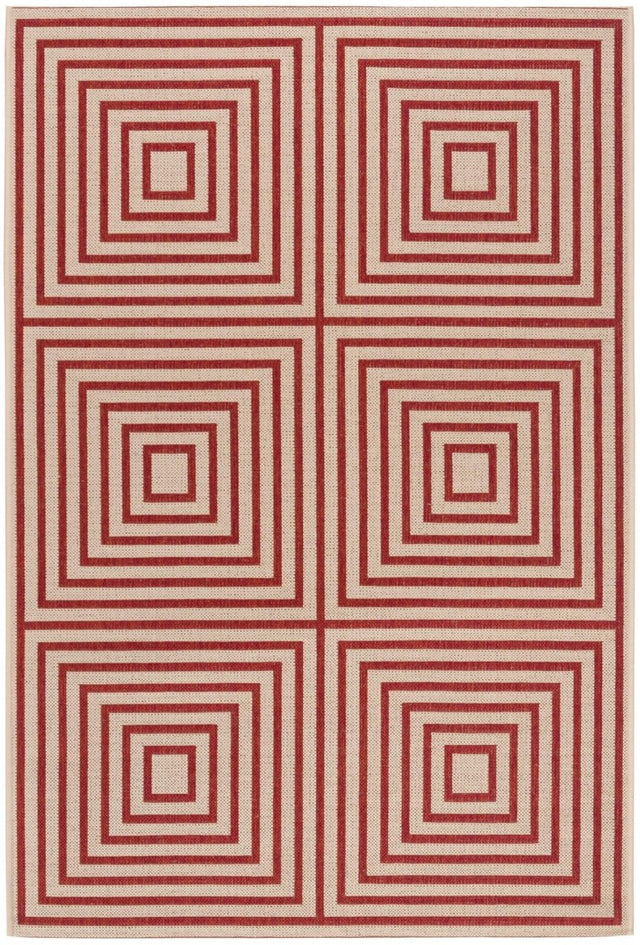 Safavieh Beach House Bhs123Q Red/Creme Rugs.