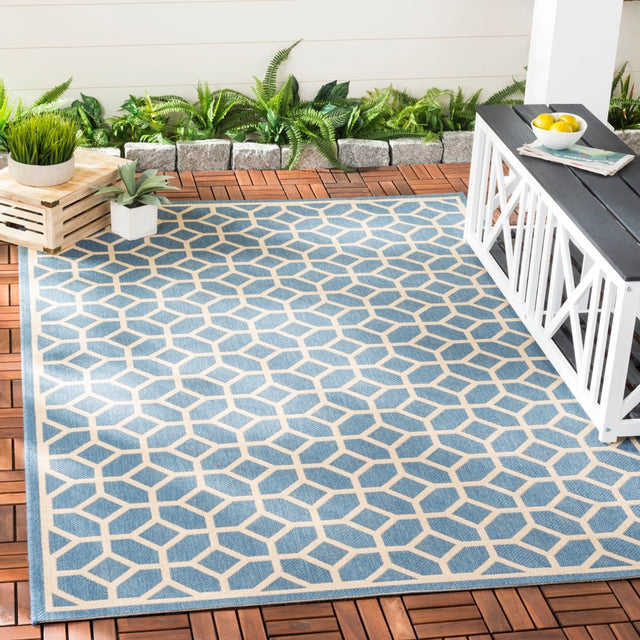Safavieh Beach House Bhs127M Blue/Creme Rugs.