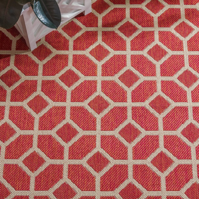 Safavieh Beach House Bhs127Q Red/Creme Rugs.