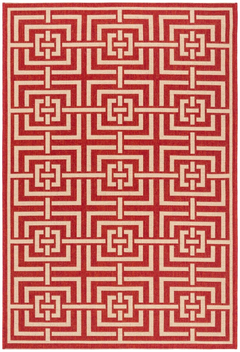 Safavieh Beach House Bhs128Q Red/Creme Rugs.