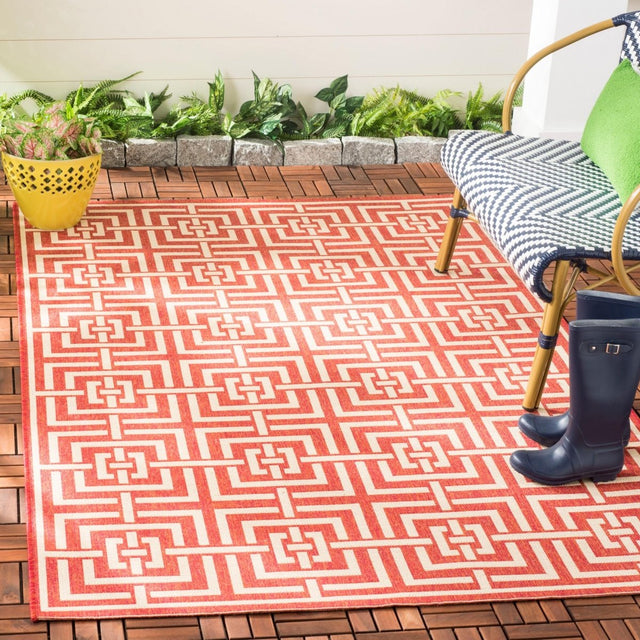 Safavieh Beach House Bhs128Q Red/Creme Rugs.