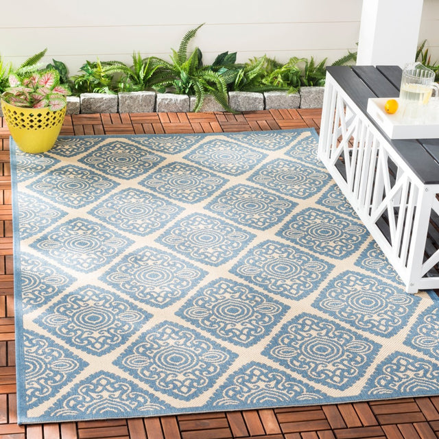 Safavieh Beach House Bhs132N Cream/Blue Rugs.