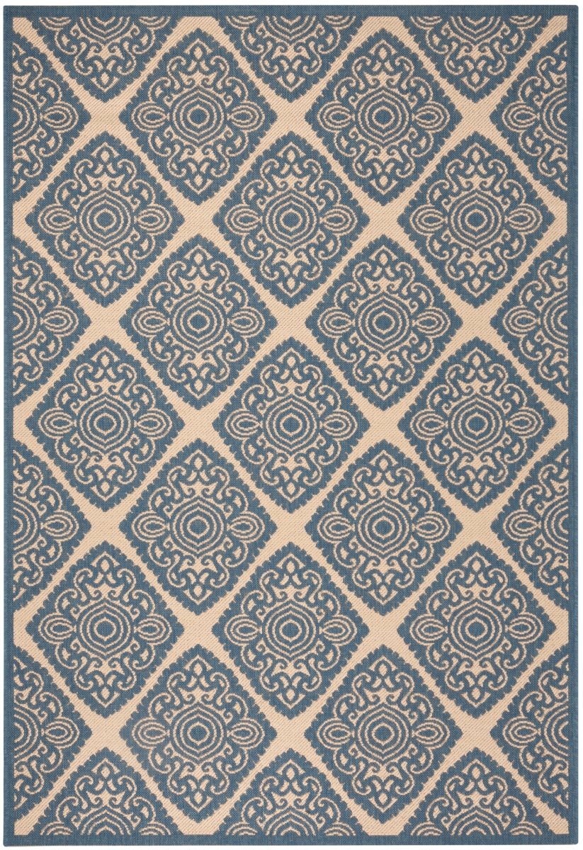 Safavieh Beach House Bhs132N Cream/Blue Rugs.