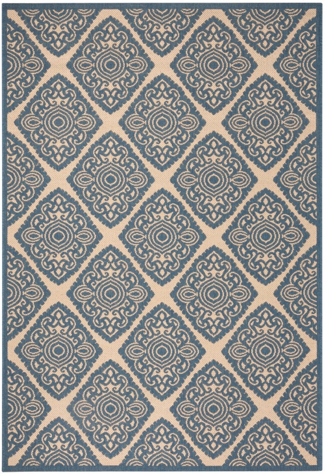 Safavieh Beach House Bhs132N Cream/Blue Rugs.