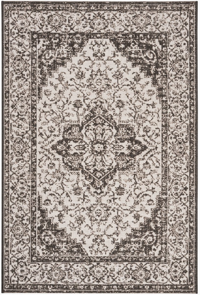 Safavieh Beach House Bhs137A Light Grey/Charcoal Rug.