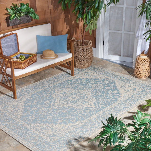 Safavieh Beach House Bhs137K Aqua/Cream Rugs.