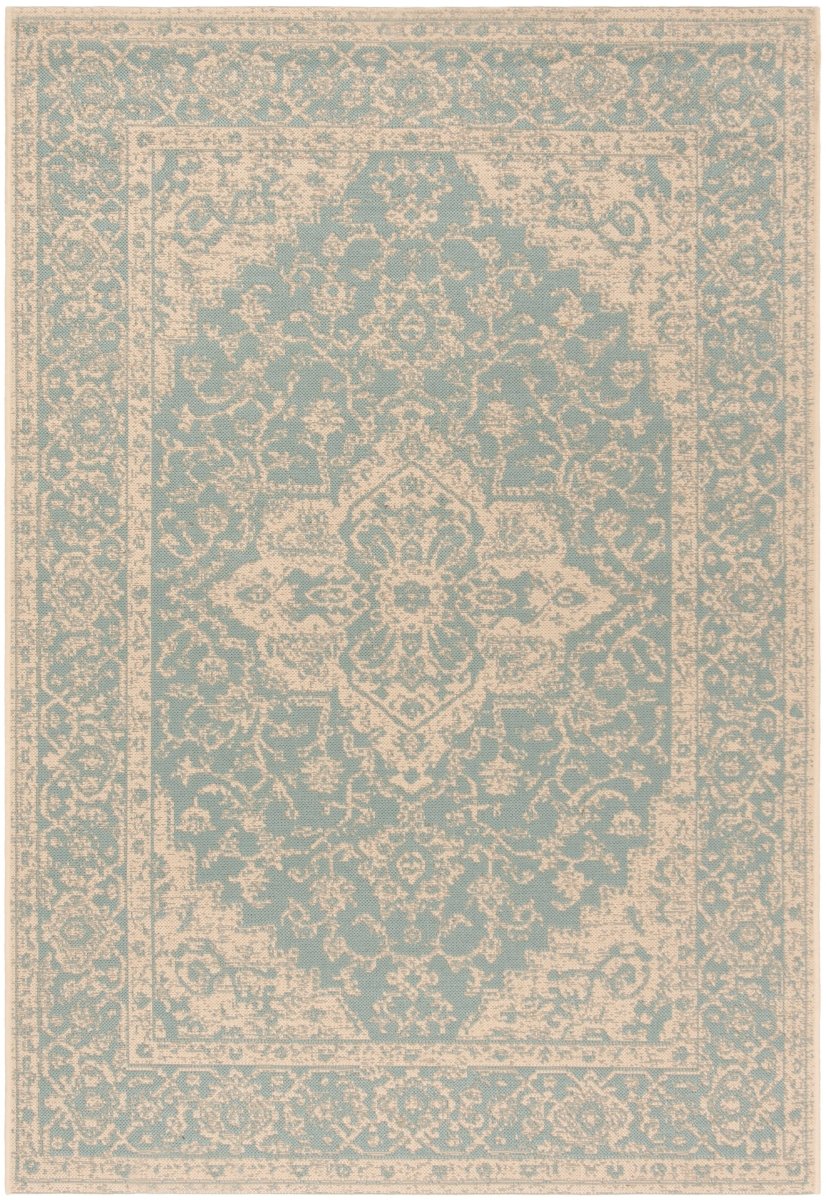 Safavieh Beach House Bhs137K Aqua/Cream Rugs.
