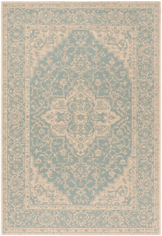 Safavieh Beach House Bhs137K Aqua/Cream Rugs.