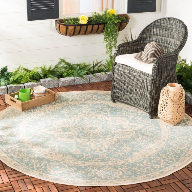 Safavieh Beach House Bhs137K Aqua/Cream Rugs.