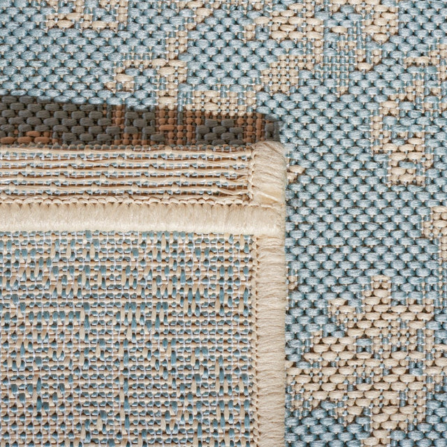 Safavieh Beach House Bhs137K Aqua/Cream Rugs.
