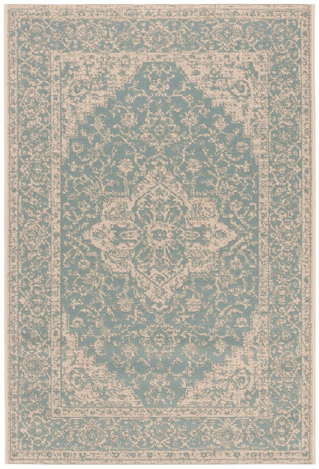 Safavieh Beach House Bhs137K Aqua/Cream Rugs.