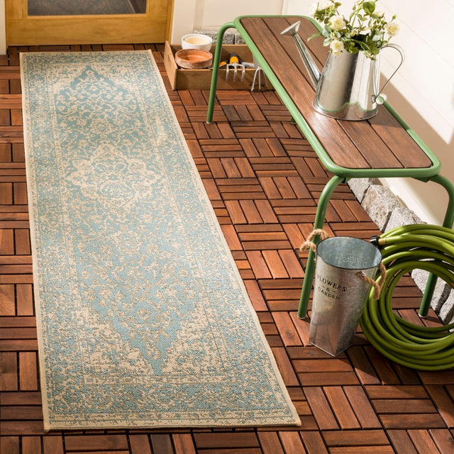 Safavieh Beach House Bhs137K Aqua/Cream Rugs.