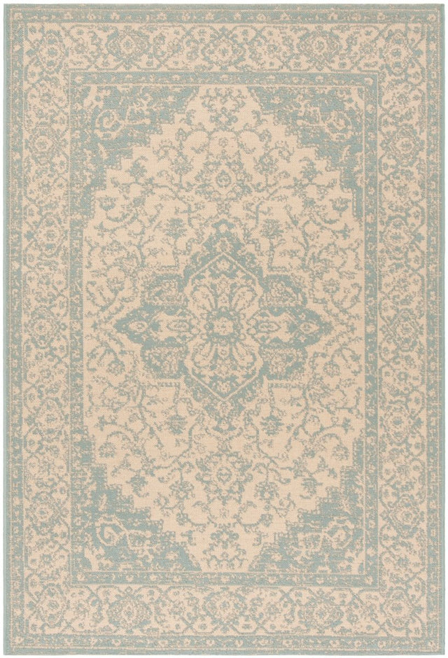 Safavieh Beach House Bhs137L Cream/Aqua Rugs.