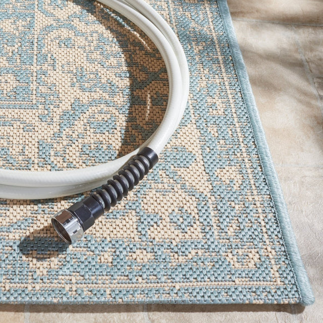 Safavieh Beach House Bhs137L Cream/Aqua Rugs.