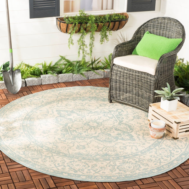 Safavieh Beach House Bhs137L Cream/Aqua Rugs.