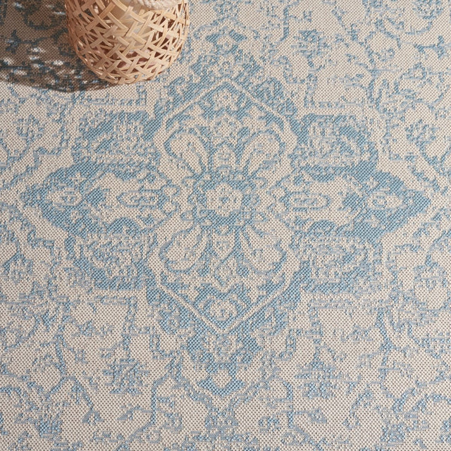 Safavieh Beach House Bhs137L Cream/Aqua Rugs.