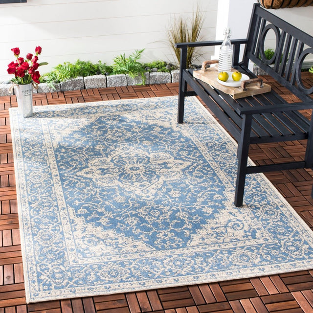 Safavieh Beach House Bhs137M Blue/Creme Rugs.