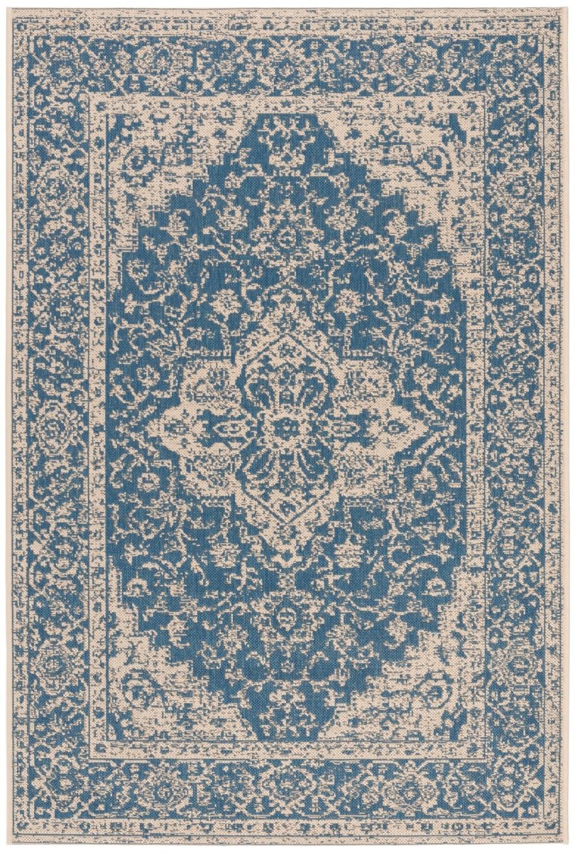Safavieh Beach House Bhs137M Blue/Creme Rugs.