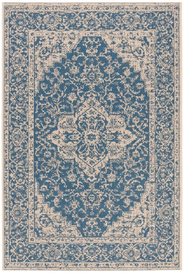 Safavieh Beach House Bhs137M Blue/Creme Rugs.