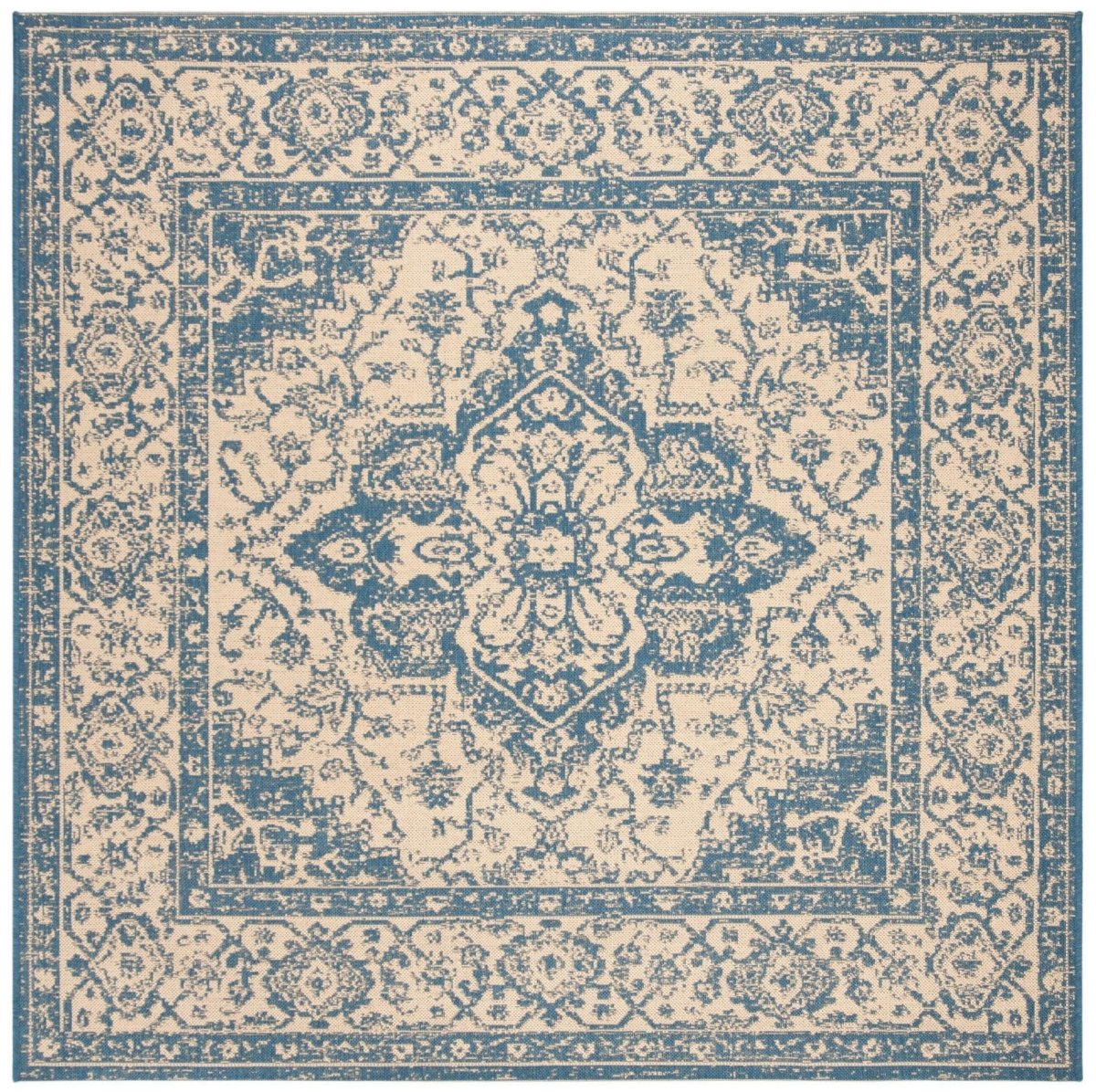 Safavieh Beach House Bhs137N Cream/Blue Rugs.