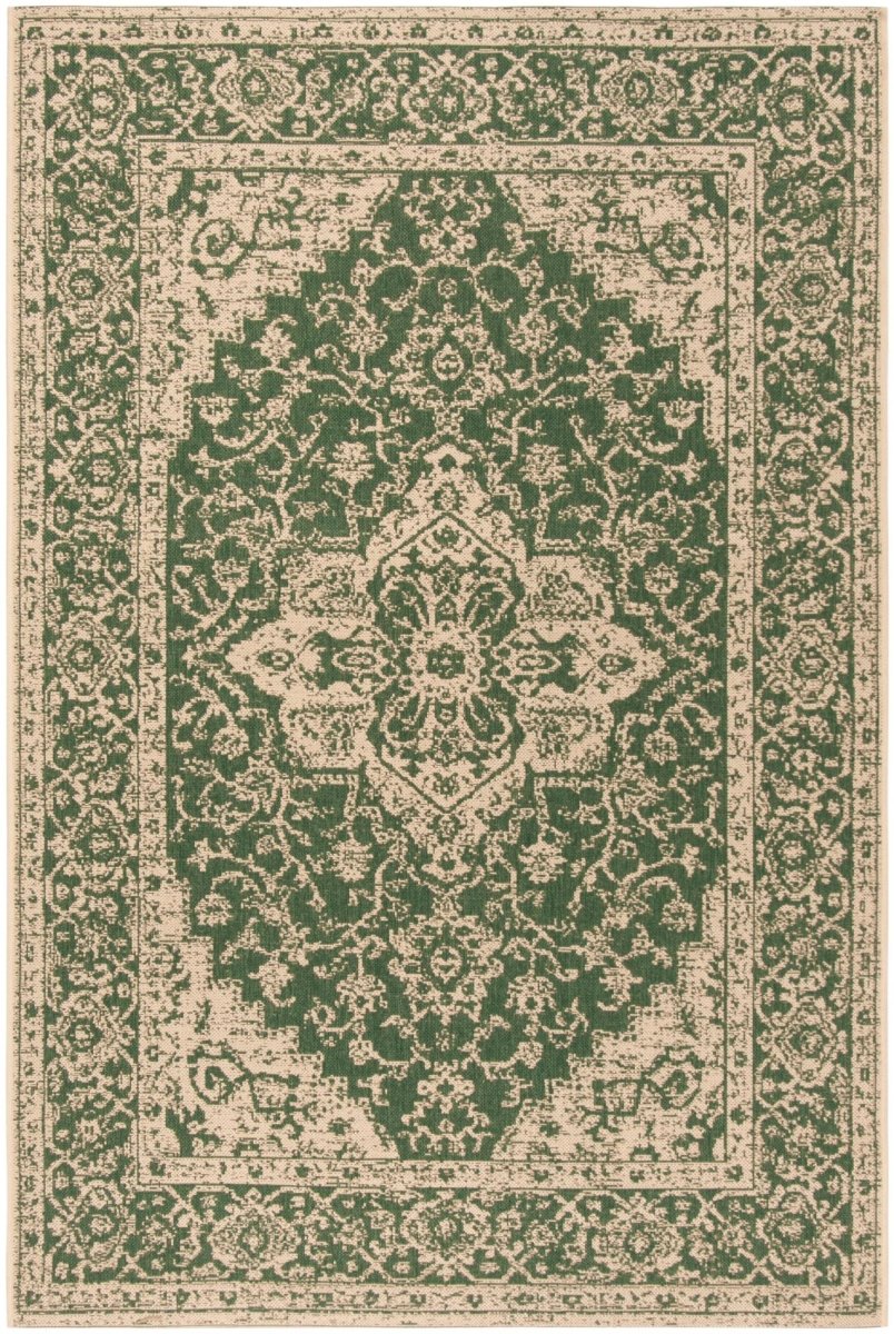 Safavieh Beach House Bhs137Y Green/Creme Rugs.