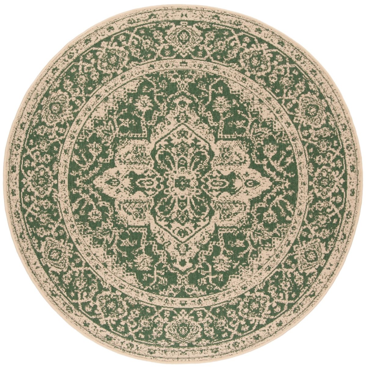 Safavieh Beach House Bhs137Y Green/Creme Rugs.