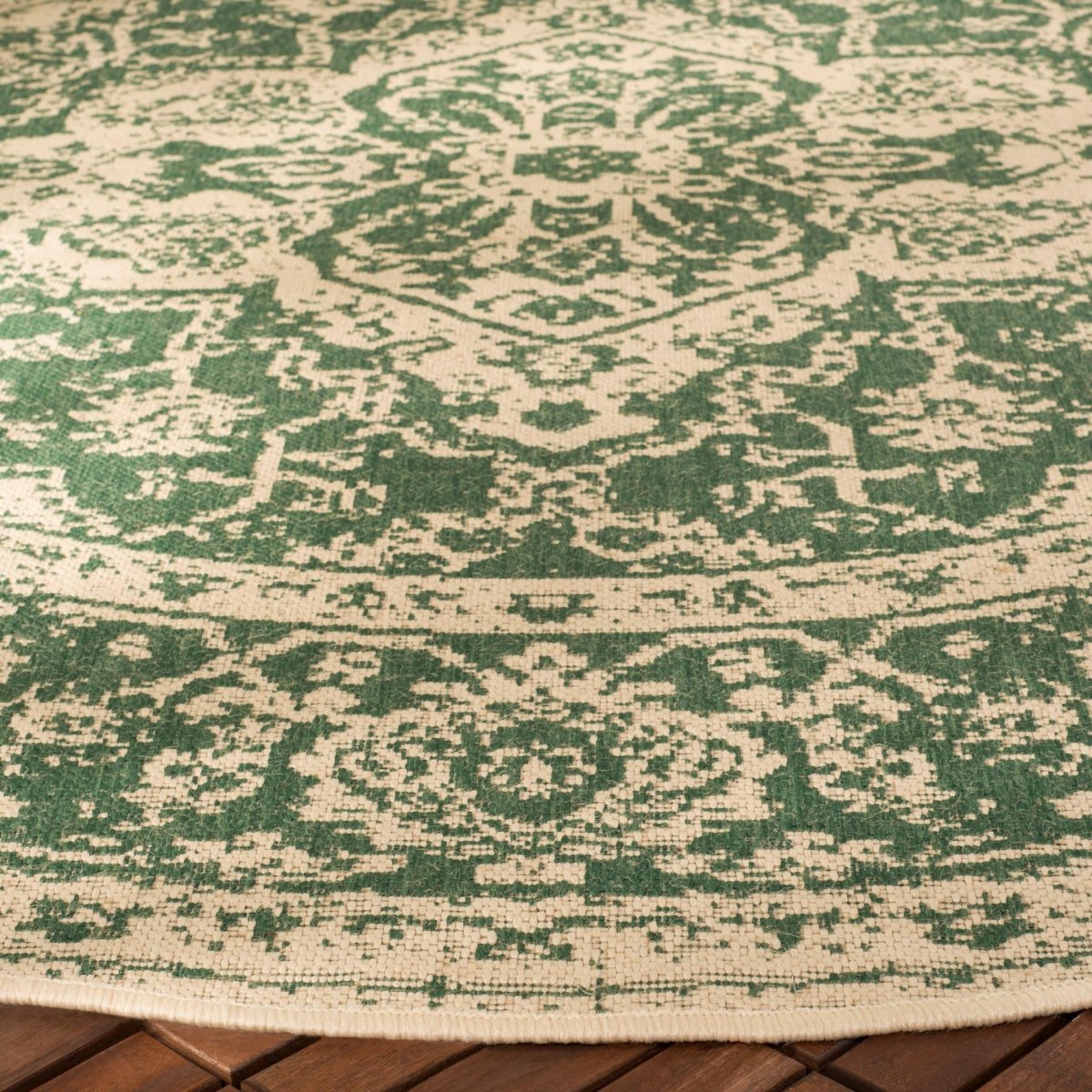 Safavieh Beach House Bhs137Y Green/Creme Rugs.