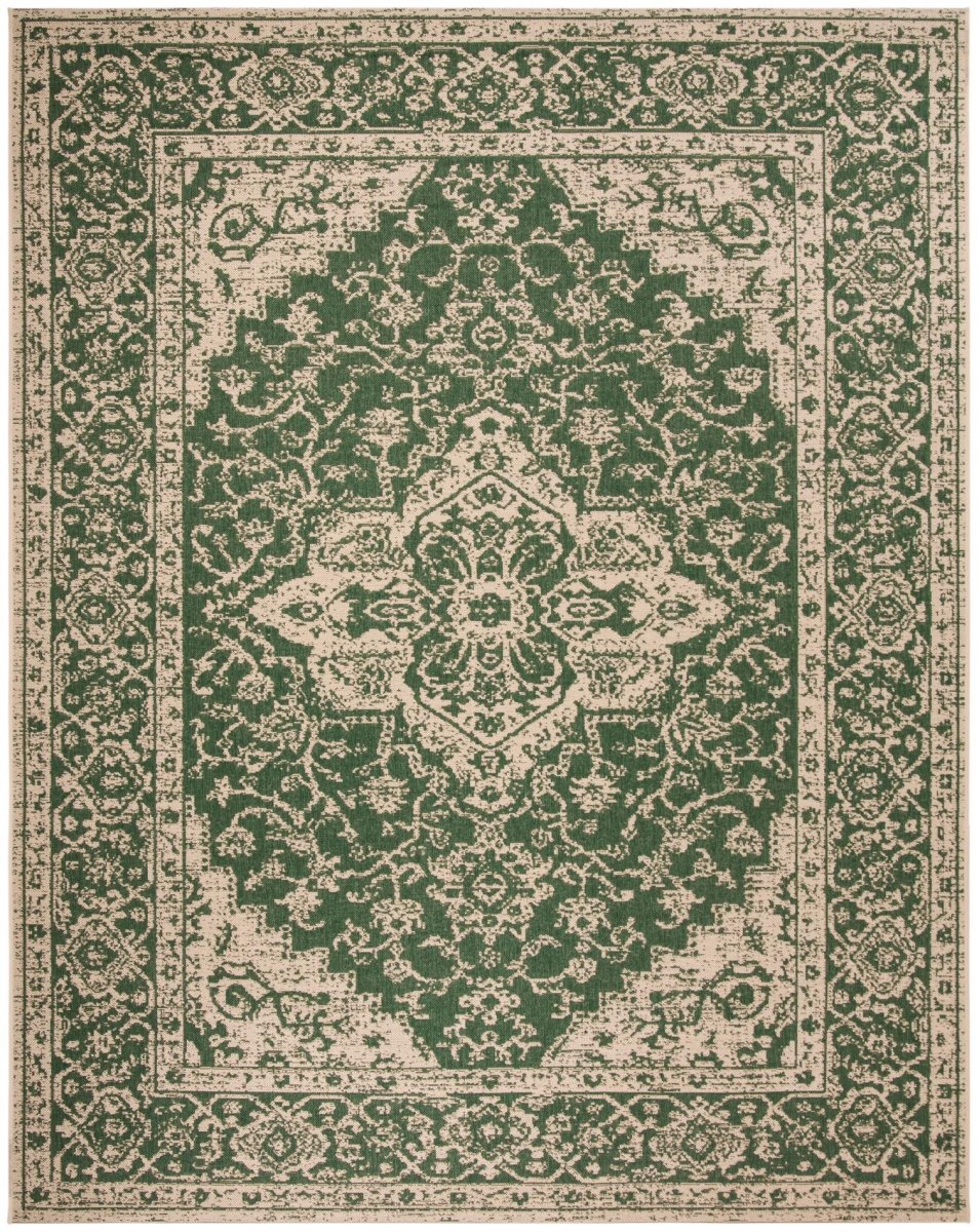Safavieh Beach House Bhs137Y Green/Creme Rugs.
