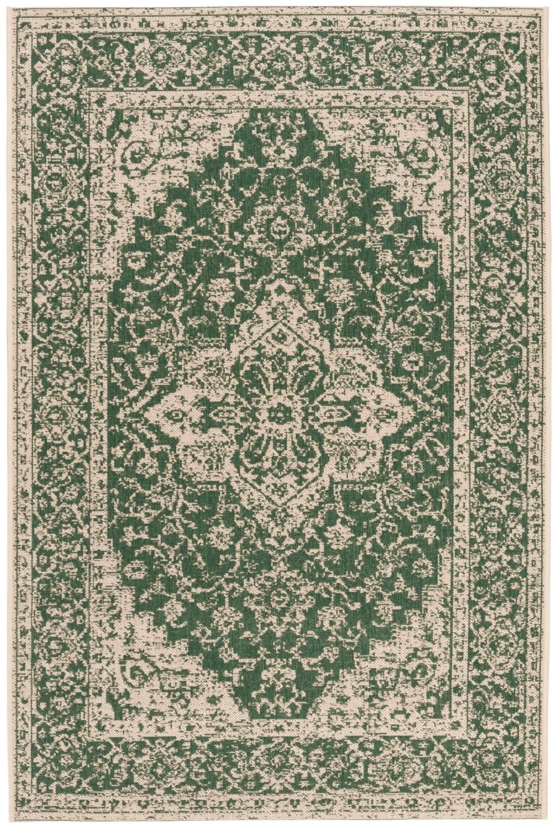 Safavieh Beach House Bhs137Y Green/Creme Rugs.