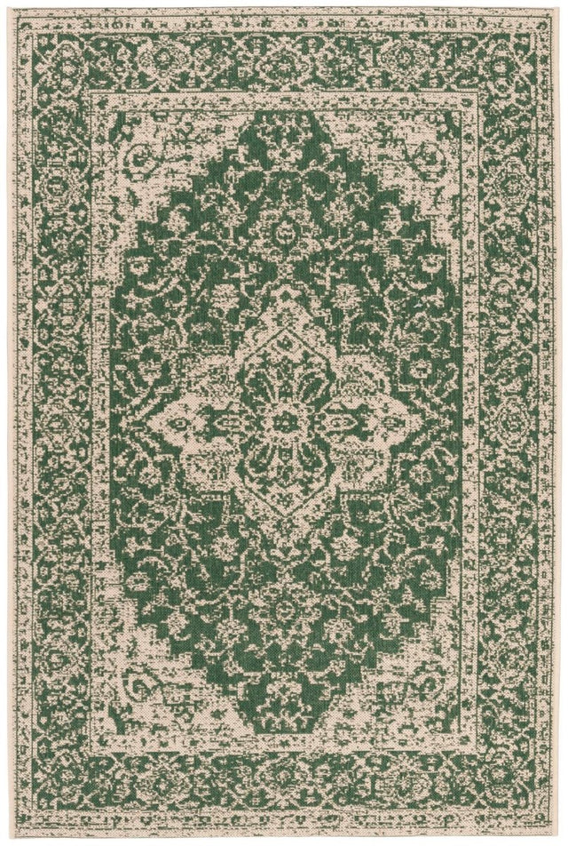 Safavieh Beach House Bhs137Y Green/Creme Rugs.