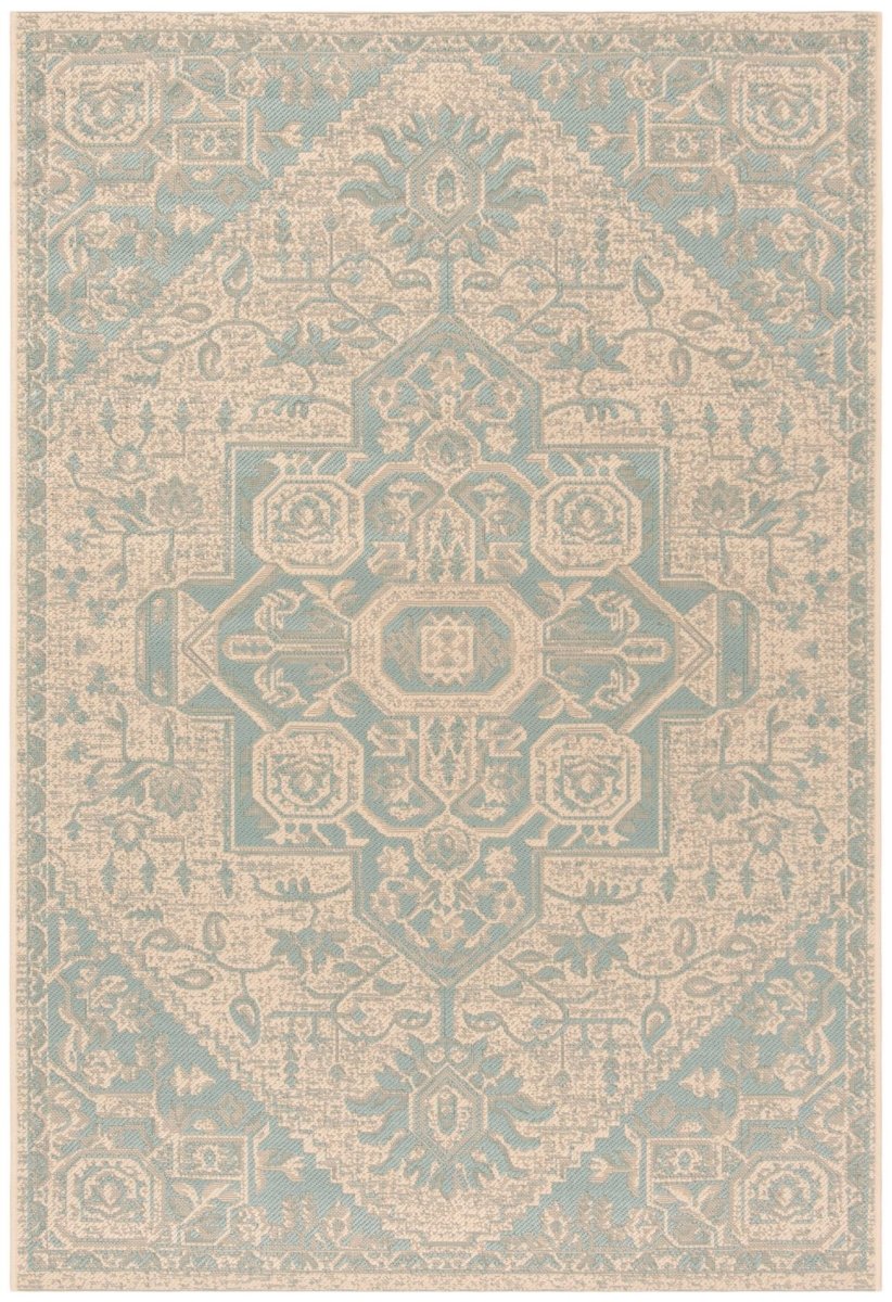 Safavieh Beach House Bhs138K Aqua/Cream Rugs.