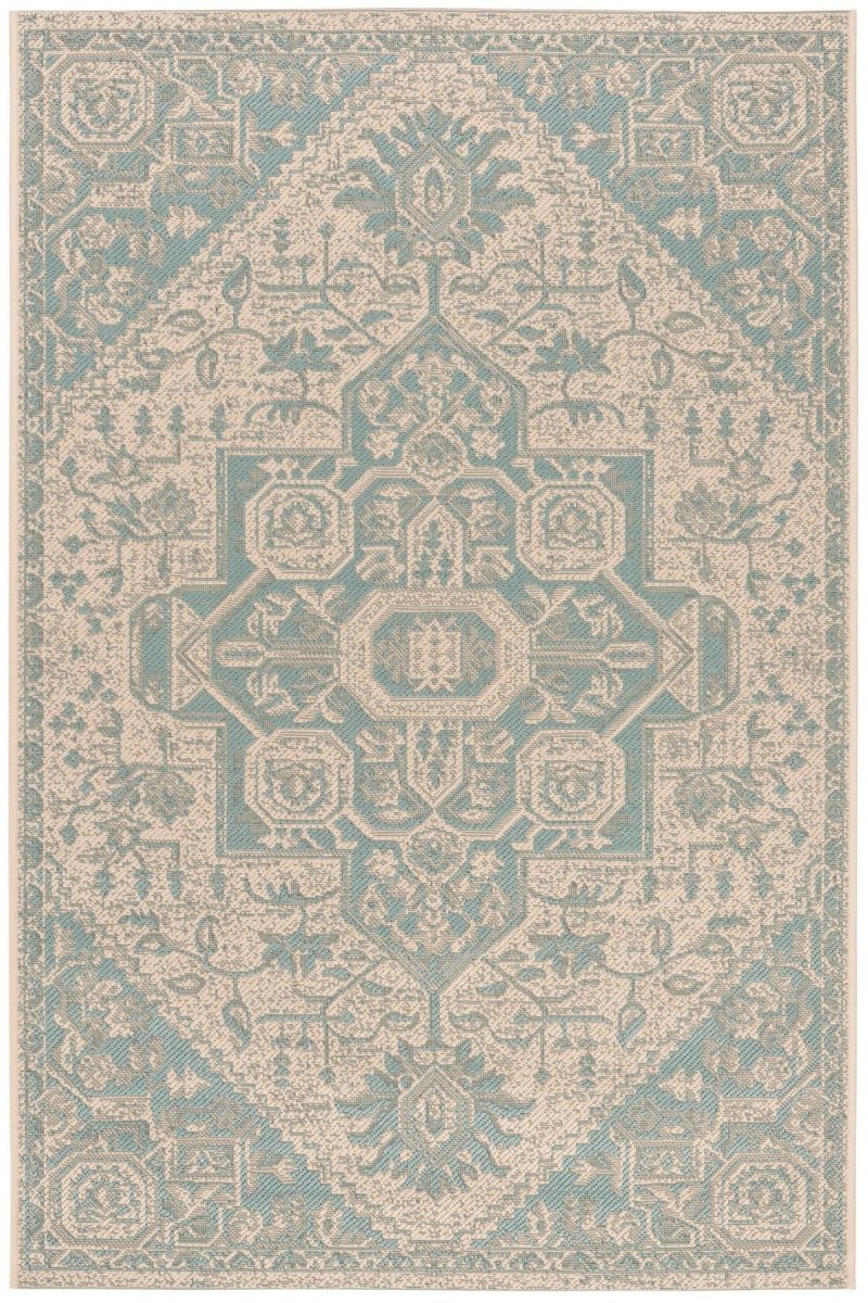 Safavieh Beach House Bhs138K Aqua/Cream Rugs.