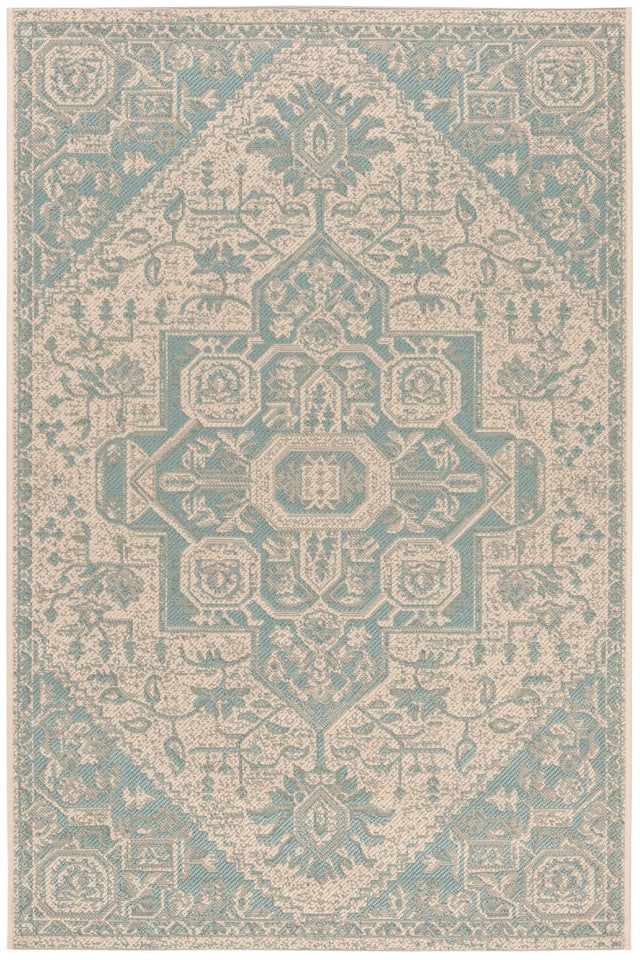 Safavieh Beach House Bhs138K Aqua/Cream Rugs.