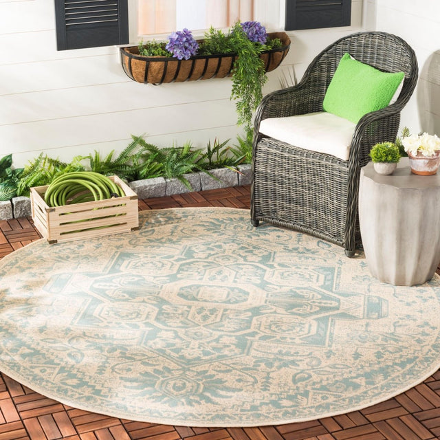 Safavieh Beach House Bhs138K Aqua/Cream Rugs.