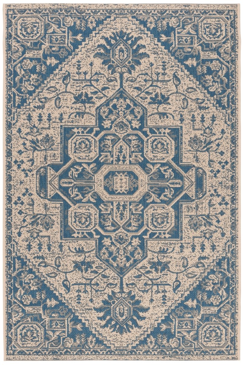 Safavieh Beach House Bhs138M Blue/Creme Rugs.