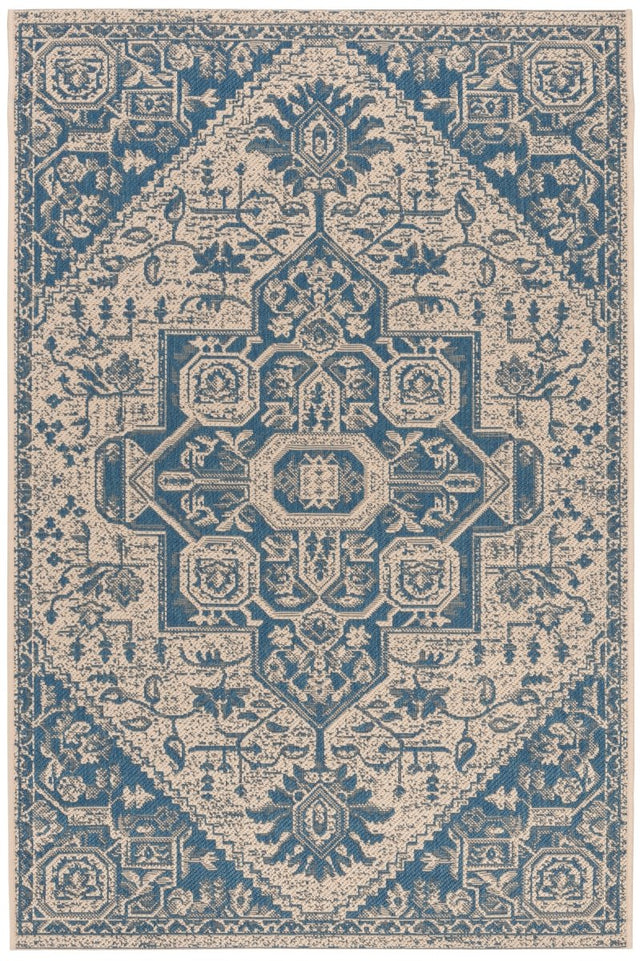 Safavieh Beach House Bhs138M Blue/Creme Rugs.